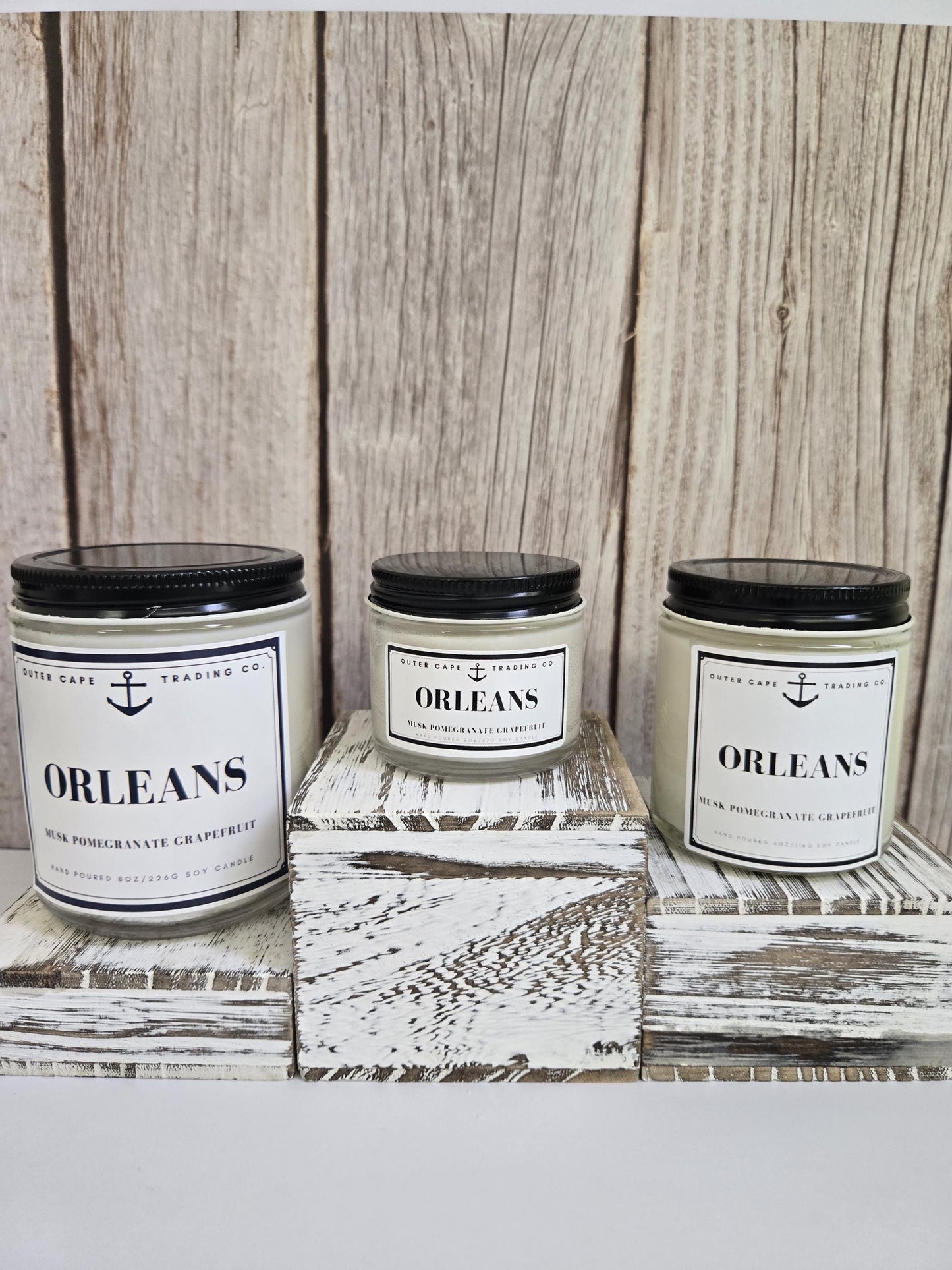 Orleans Soy Wax Candle: Musk, Pomegranate & Grapefruit
