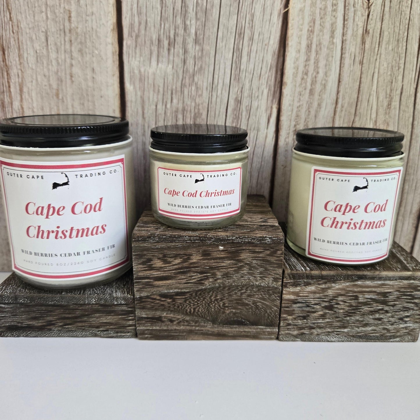 Cape Cod Christmas Soy Wax Crackling Wooden Wick Candle Birthday Gift Christmas Gift Holiday Gift Best Friend Gift Mother's Day Father's Day