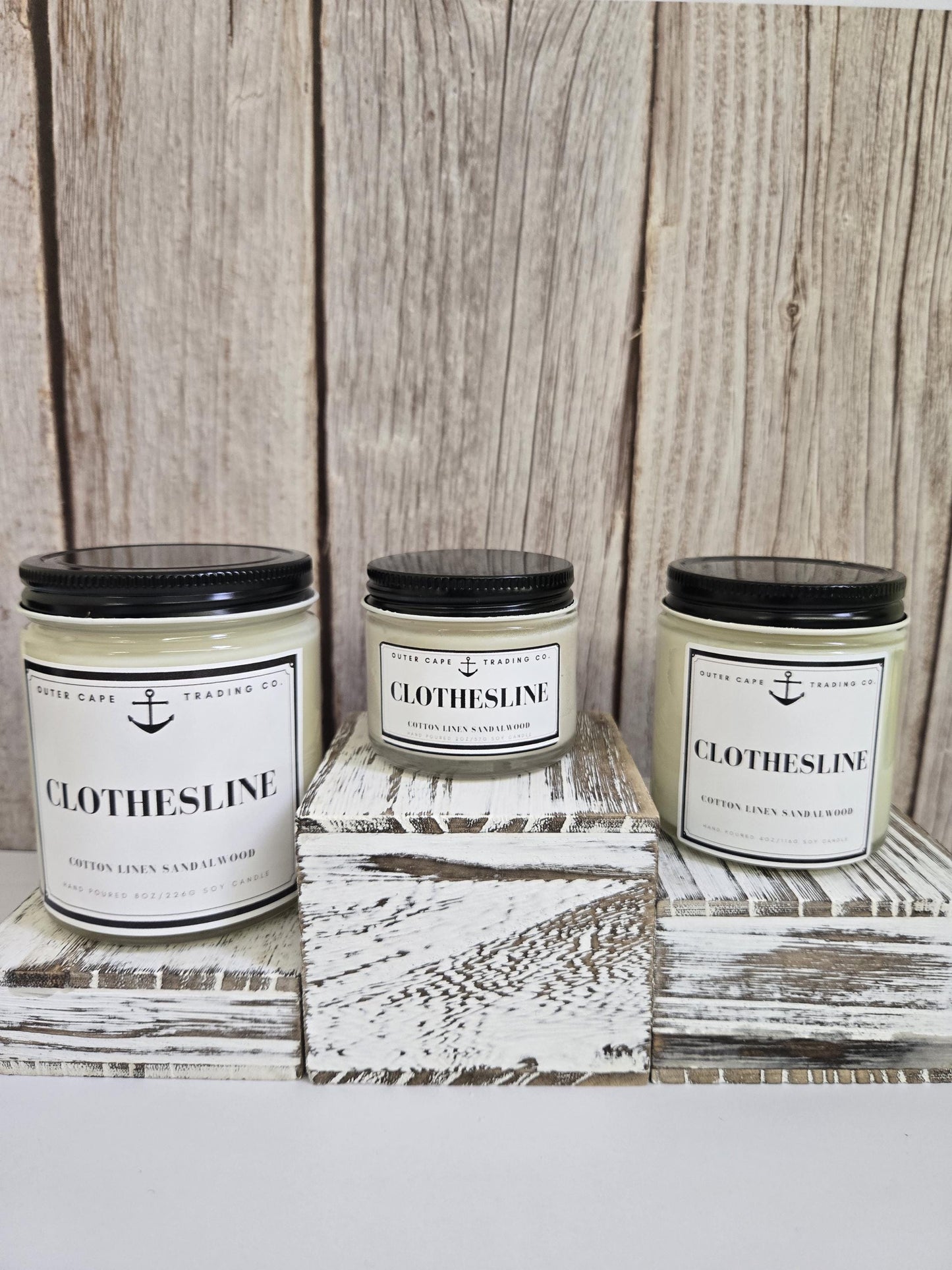 Clothesline Soy Wax Candle: Crackling Wooden Wick, Cotton Linen Scent