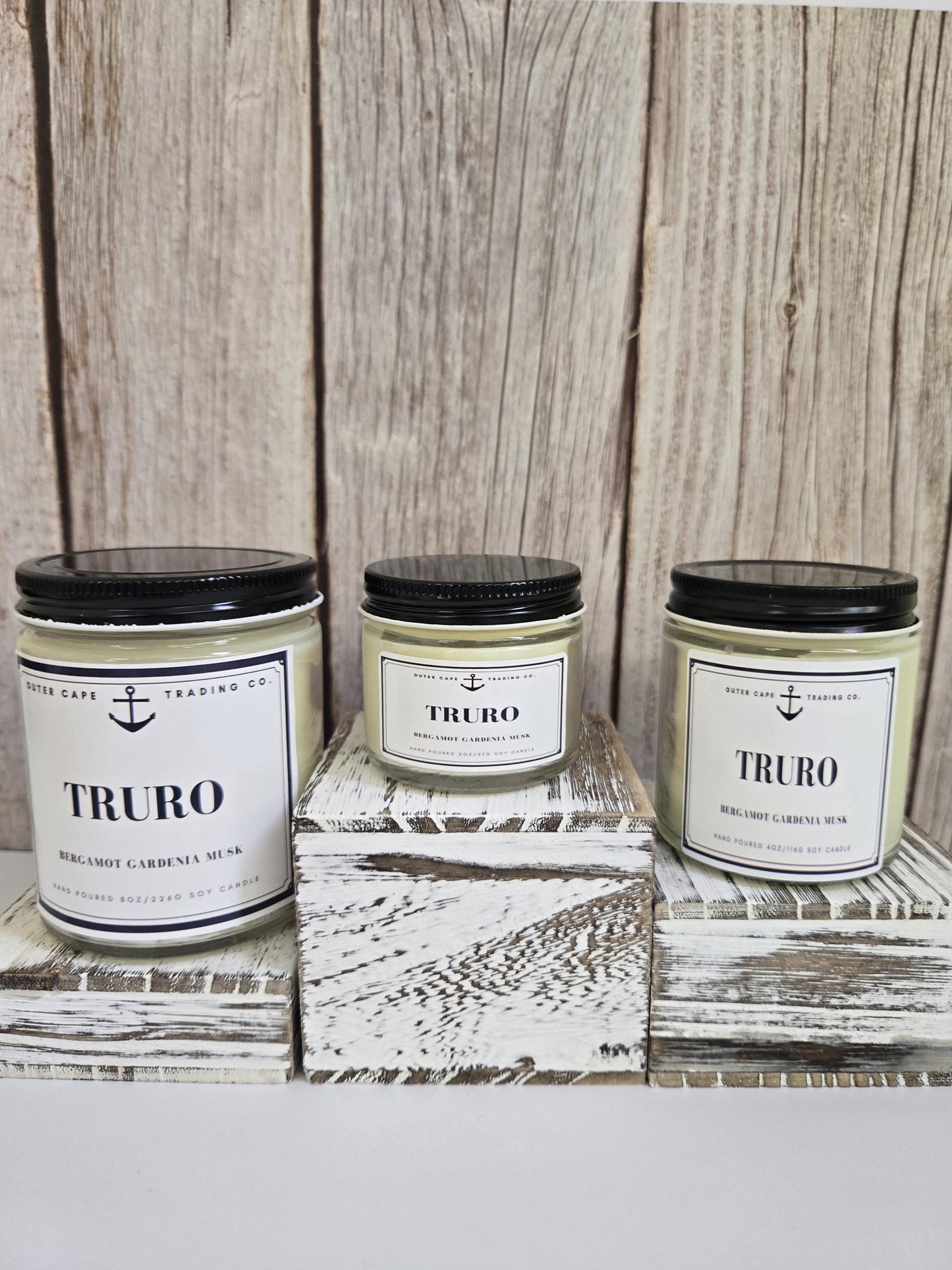 Truro Cape Cod Soy Candle: Bergamot, Gardenia, Musk, Crackling Wick