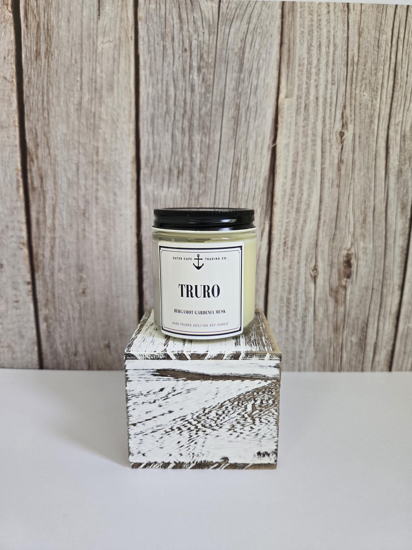 Truro Cape Cod Soy Candle: Bergamot, Gardenia, Musk, Crackling Wick