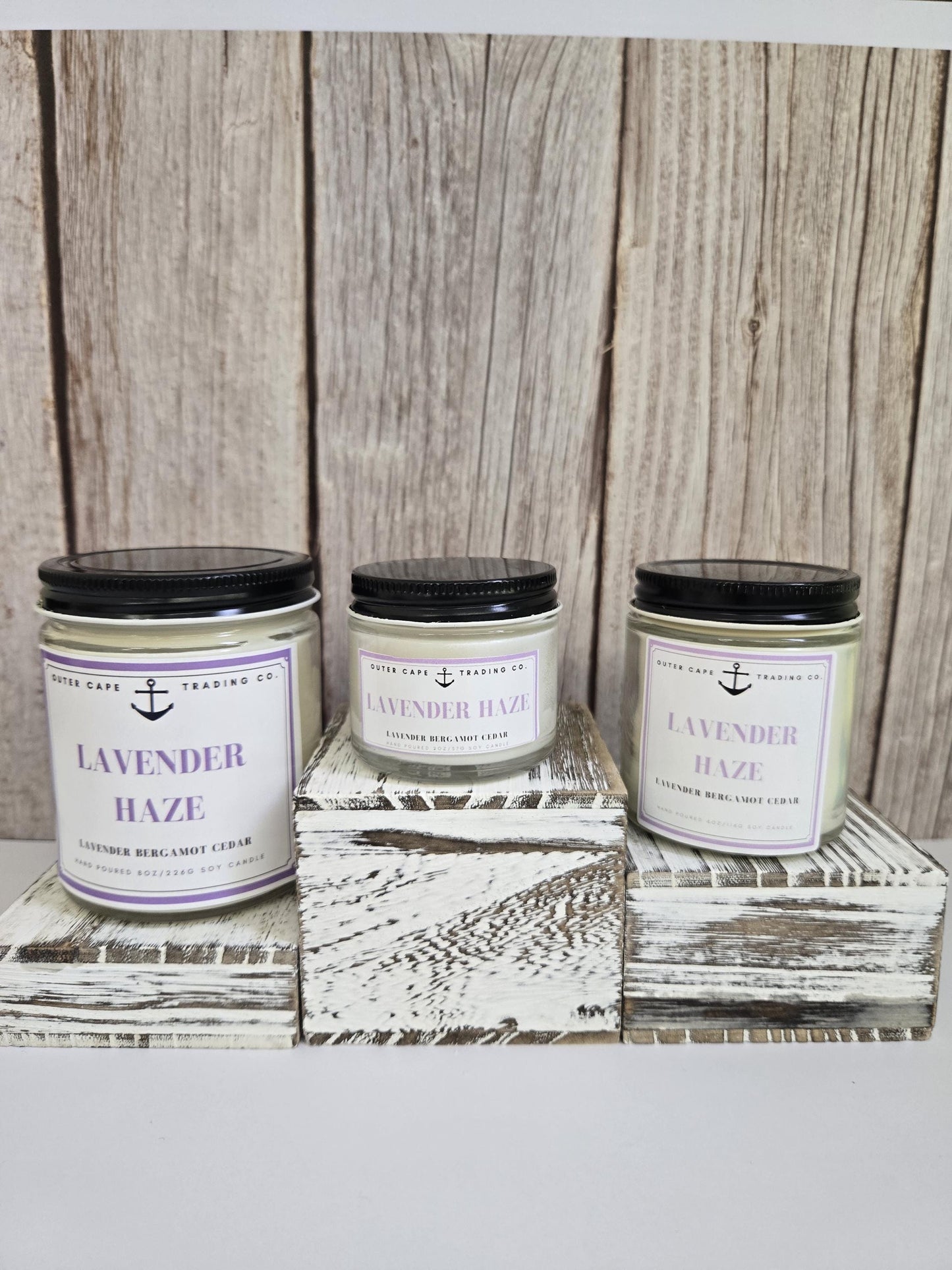 Lavender Haze Soy Wax Candle: Crackling Wooden Wick, Calming Aromas