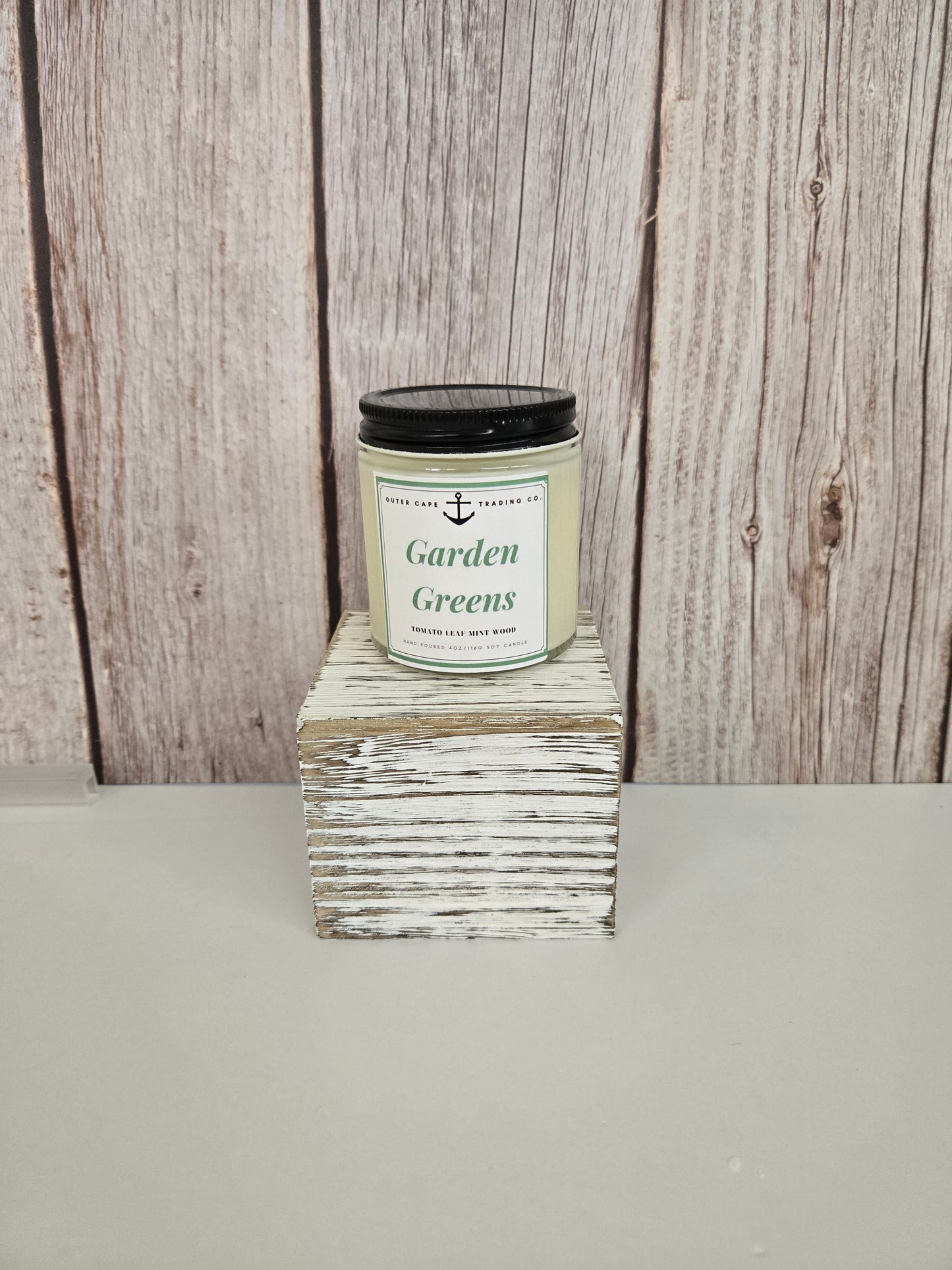 Garden Greens Soy Wax Candle: Tomato Leaf Mint Wood