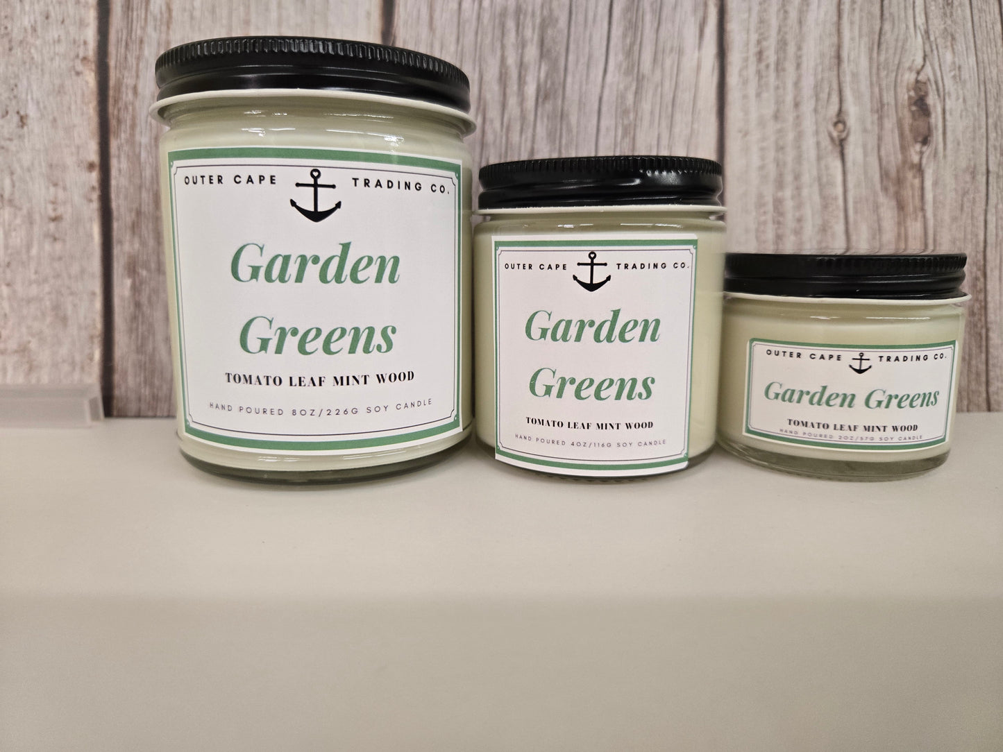 Garden Greens Soy Wax Candle: Tomato Leaf Mint Wood