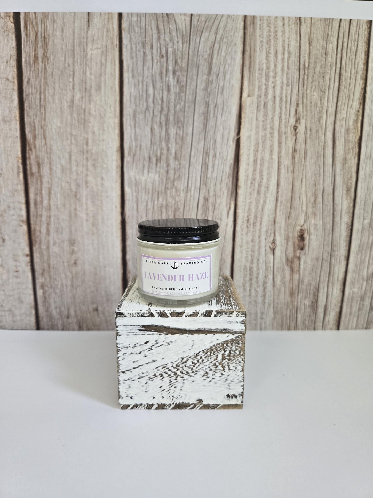 Lavender Haze Soy Wax Candle: Crackling Wooden Wick, Calming Aromas