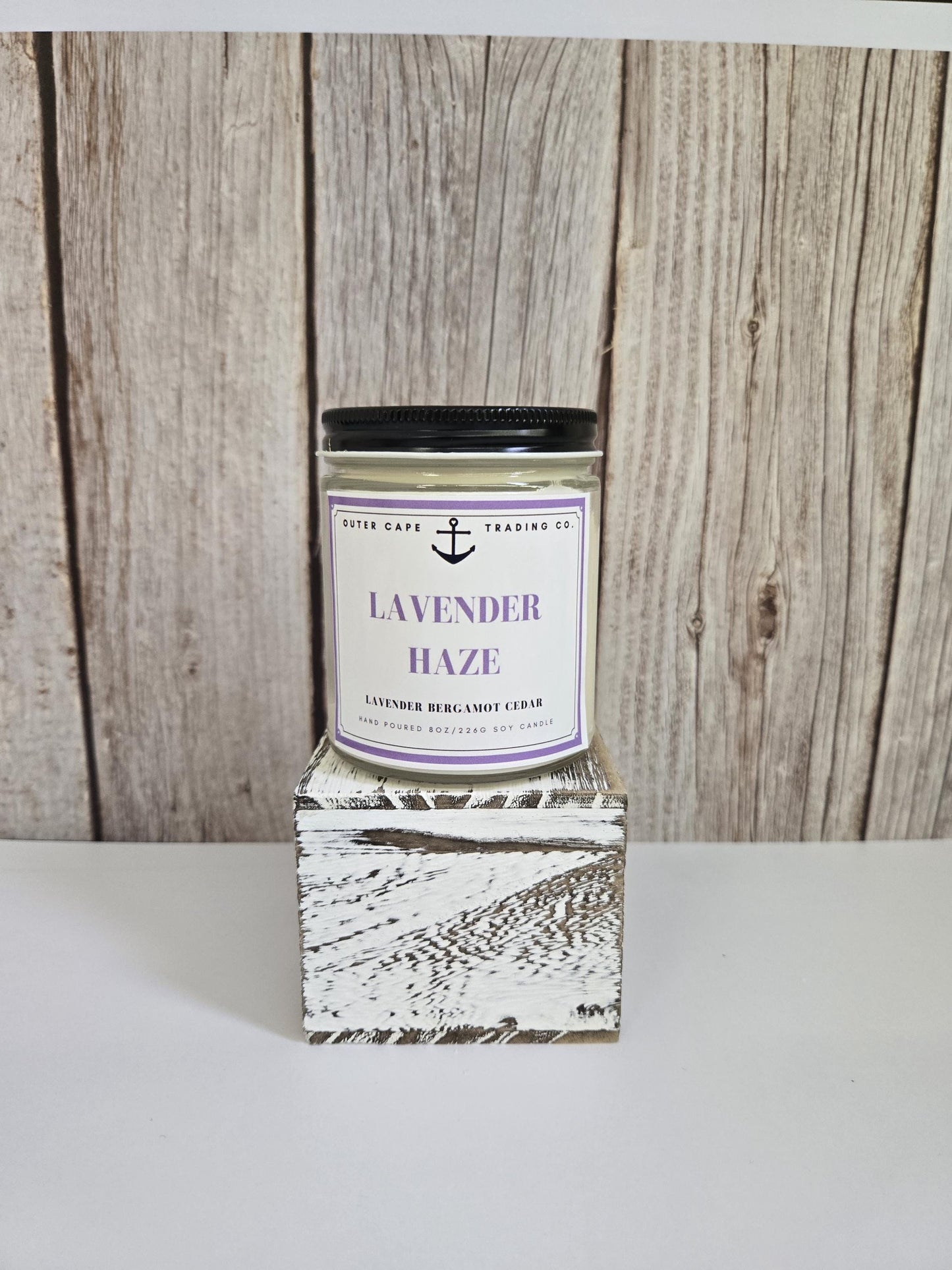Lavender Haze Soy Wax Candle: Crackling Wooden Wick, Calming Aromas