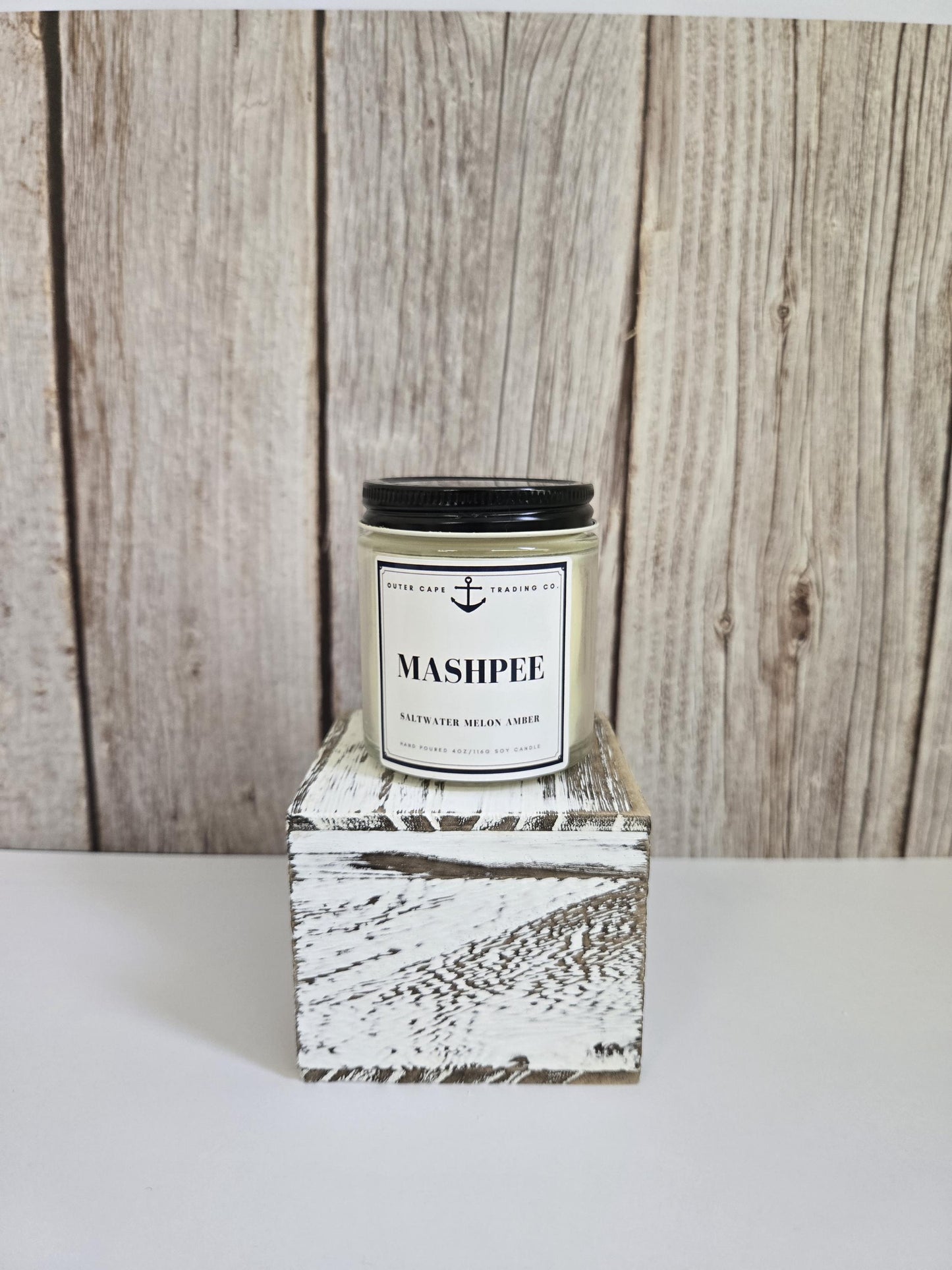 Mashpee Cape Cod Candle: Soy Wax with Crackling Wooden Wick
