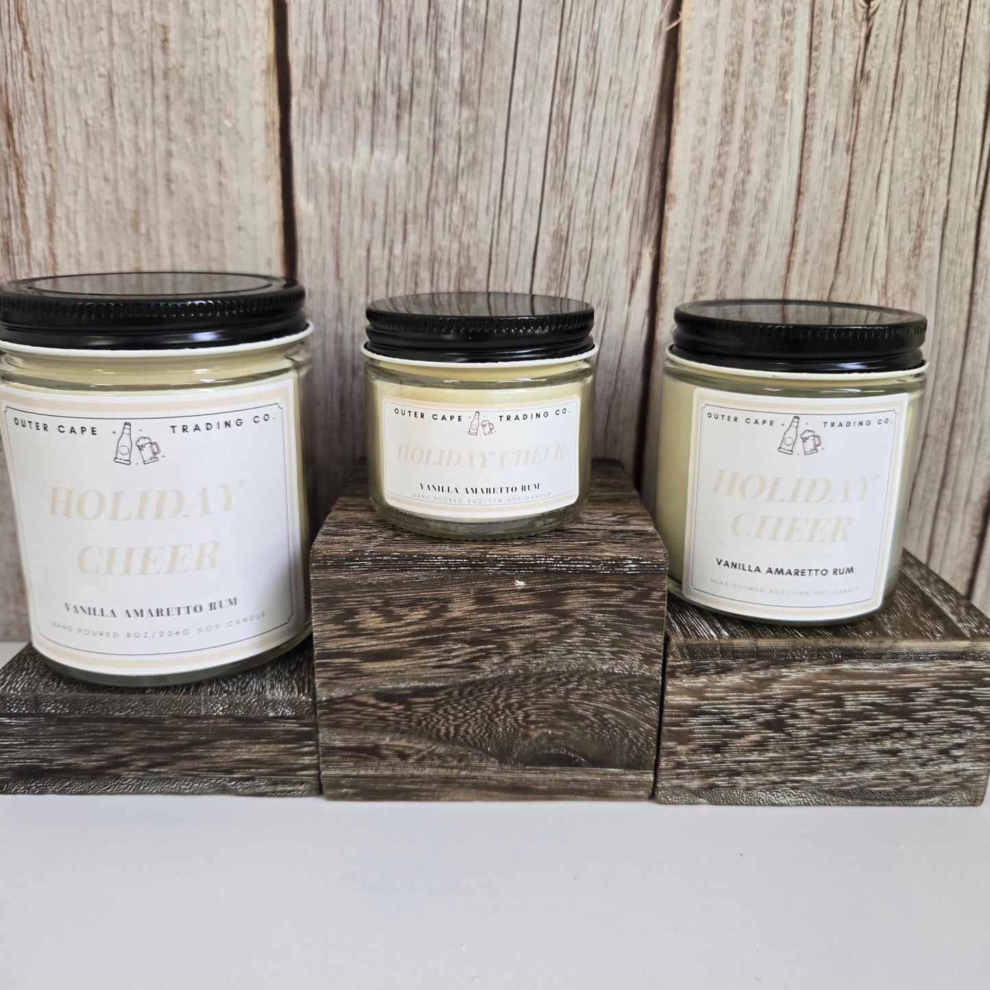 Holiday Cheer Soy Wax Crackling Wooden Wick Candle Birthday Gift Christmas Gift Holiday Gift Best Friend Gift Mother's Day Father's Day