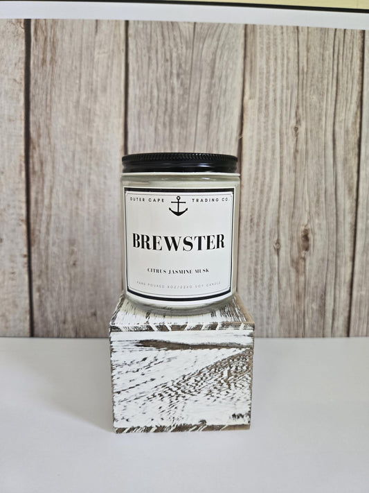 Brewster Cape Cod Soy Candle: Citrus, Jasmine & Musk - Crackling Wooden Wick