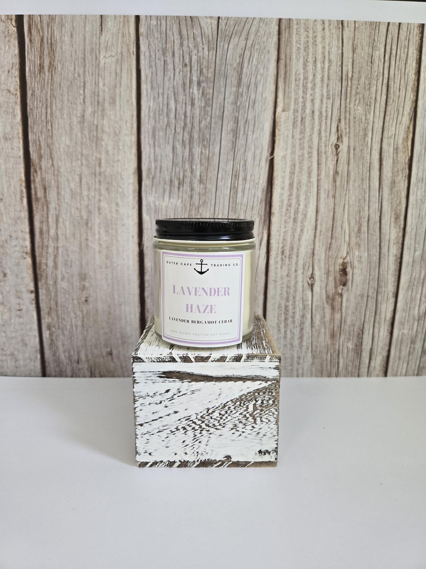 Lavender Haze Soy Wax Candle: Crackling Wooden Wick, Calming Aromas