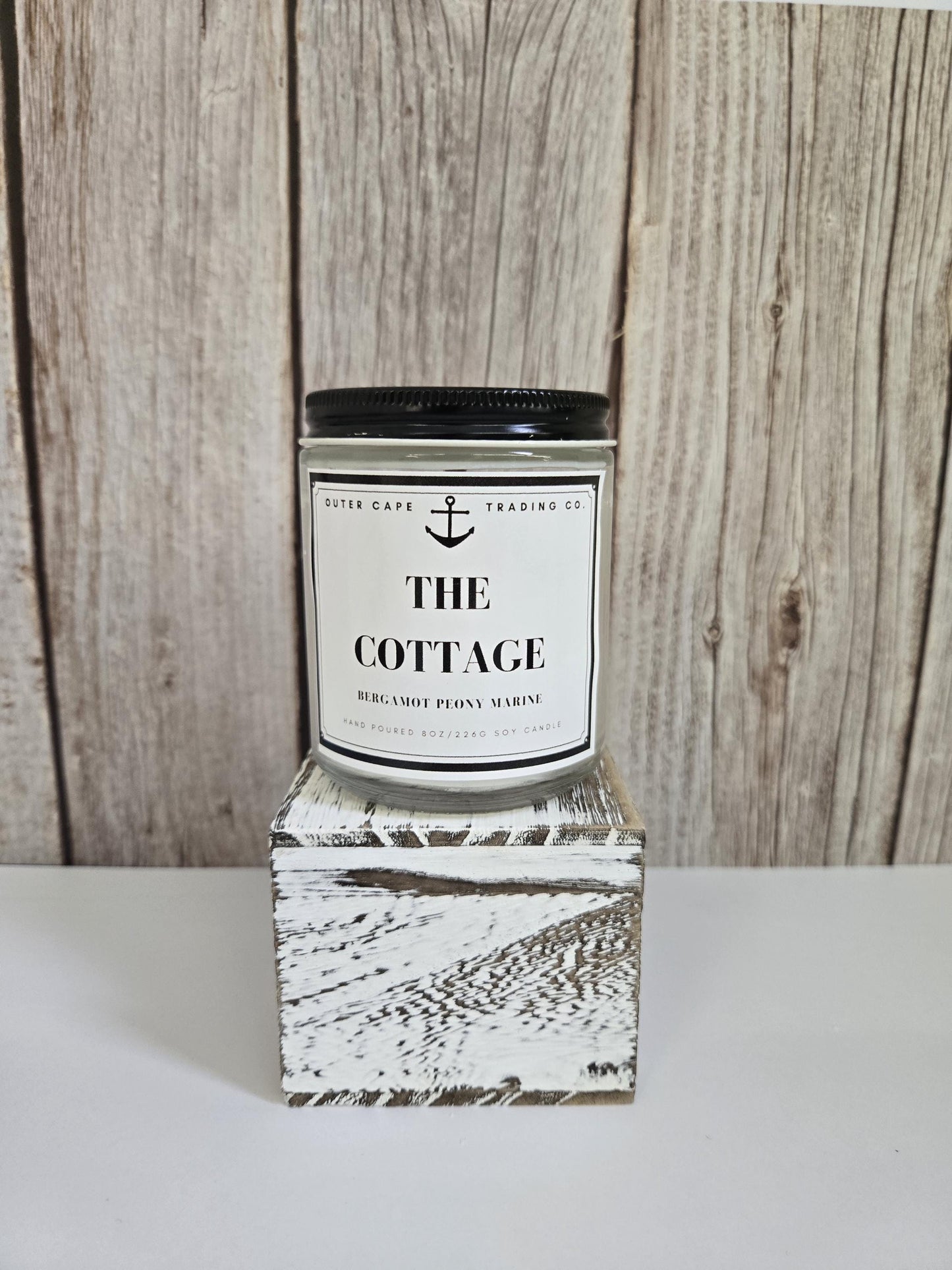 Cottage Soy Wax Candle: Crackling Wooden Wick, Bergamot & Peony