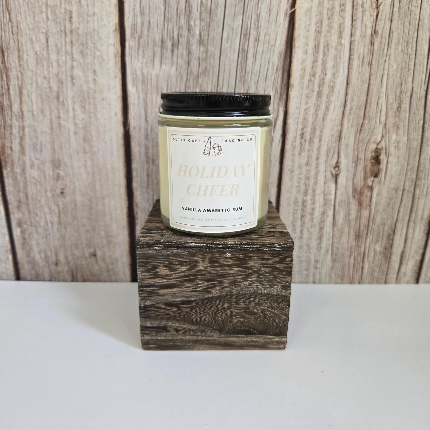 Holiday Cheer Soy Wax Crackling Wooden Wick Candle Birthday Gift Christmas Gift Holiday Gift Best Friend Gift Mother's Day Father's Day