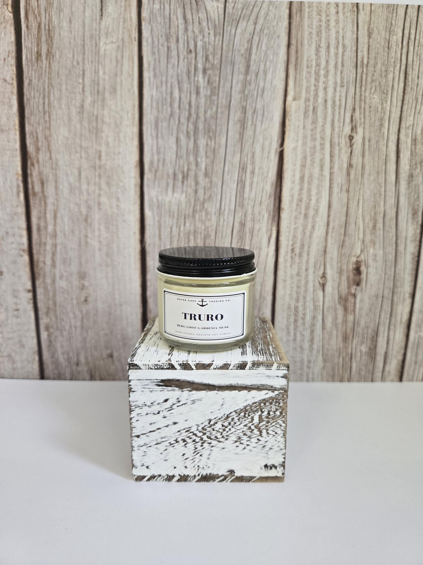 Truro Cape Cod Soy Candle: Bergamot, Gardenia, Musk, Crackling Wick