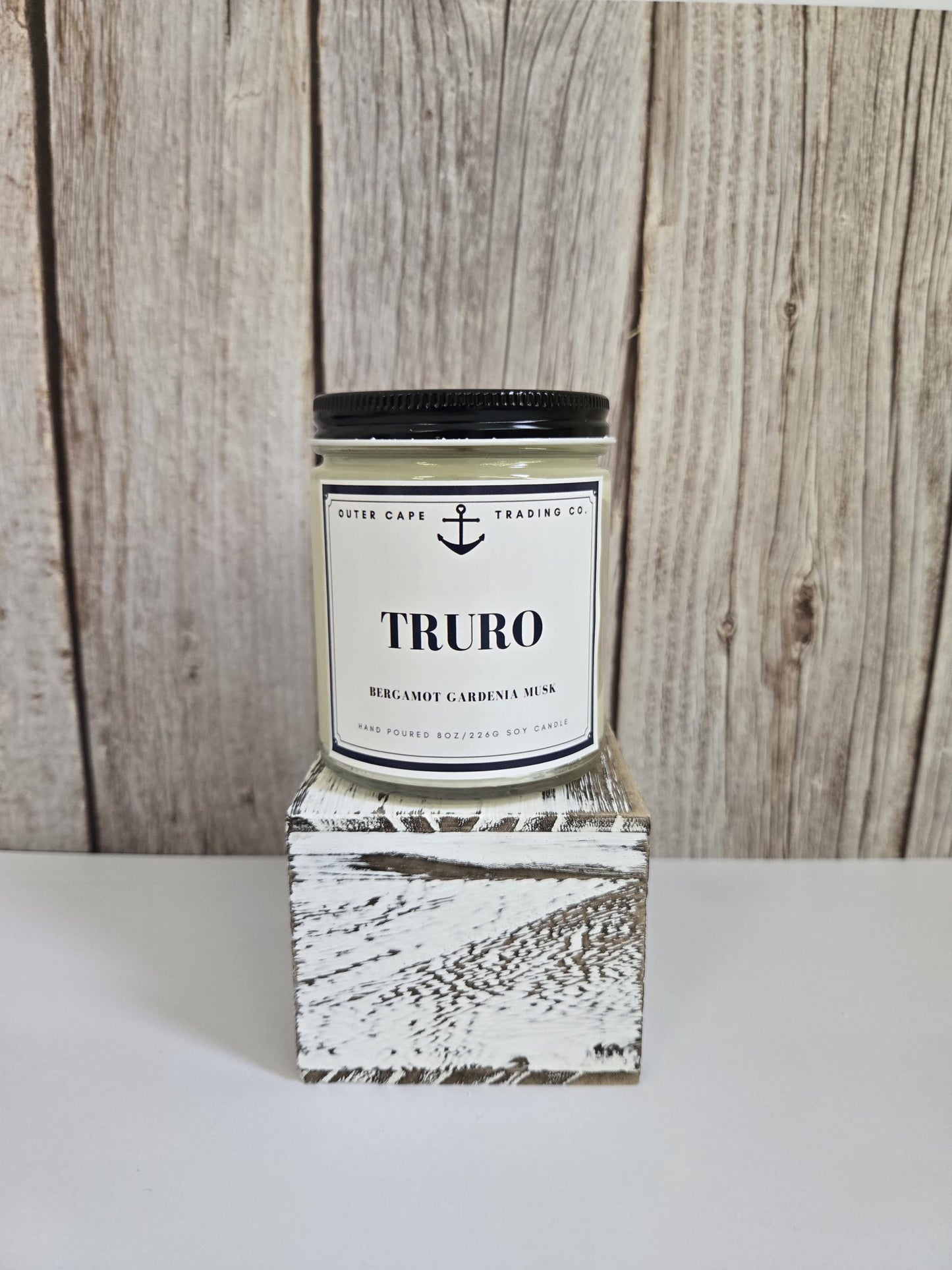 Truro Cape Cod Soy Candle: Bergamot, Gardenia, Musk, Crackling Wick