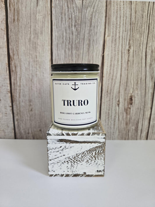 Truro Cape Cod Soy Candle: Bergamot, Gardenia, Musk, Crackling Wick