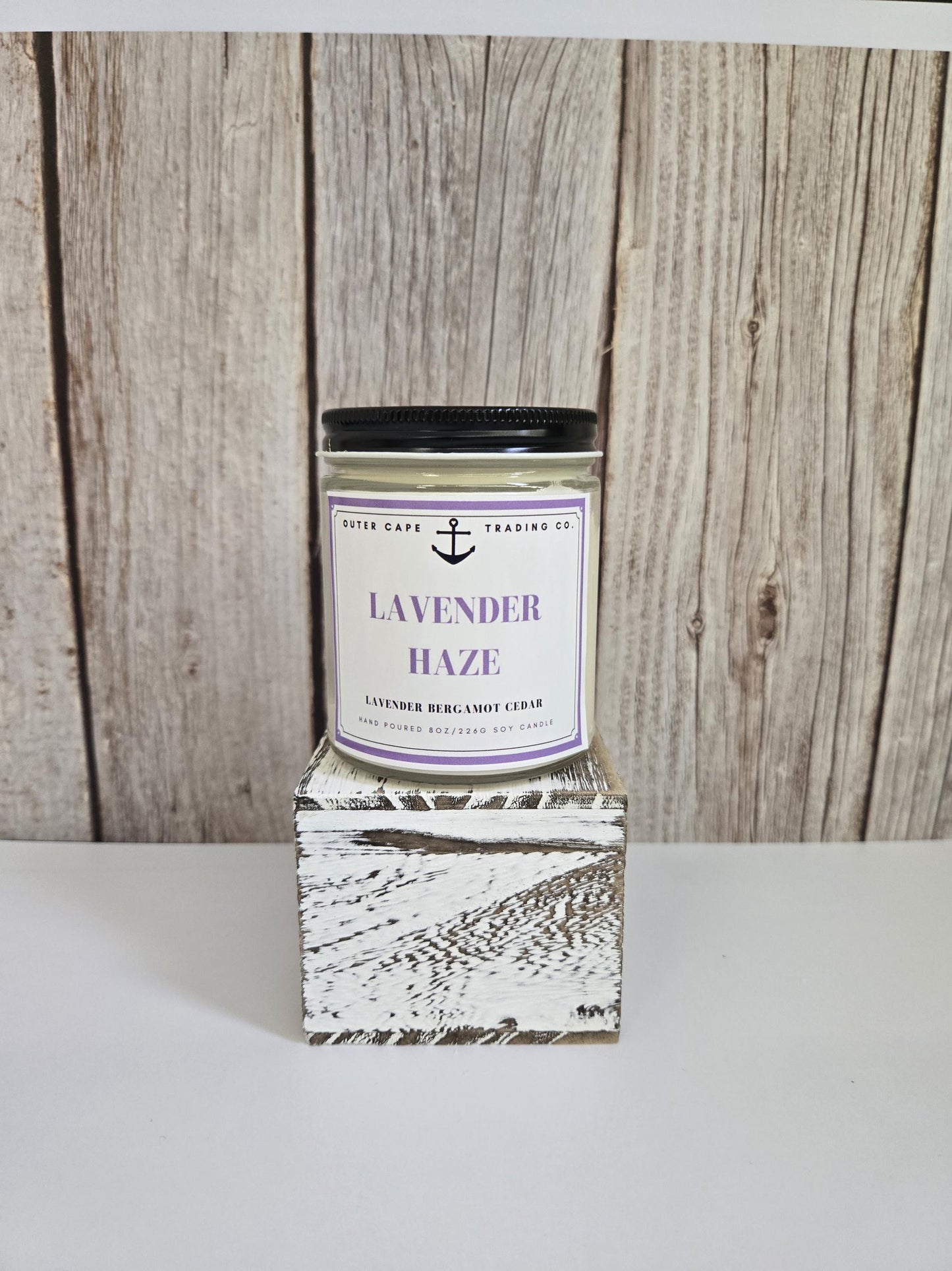 Lavender Haze Soy Wax Candle: Crackling Wooden Wick, Calming Aromas