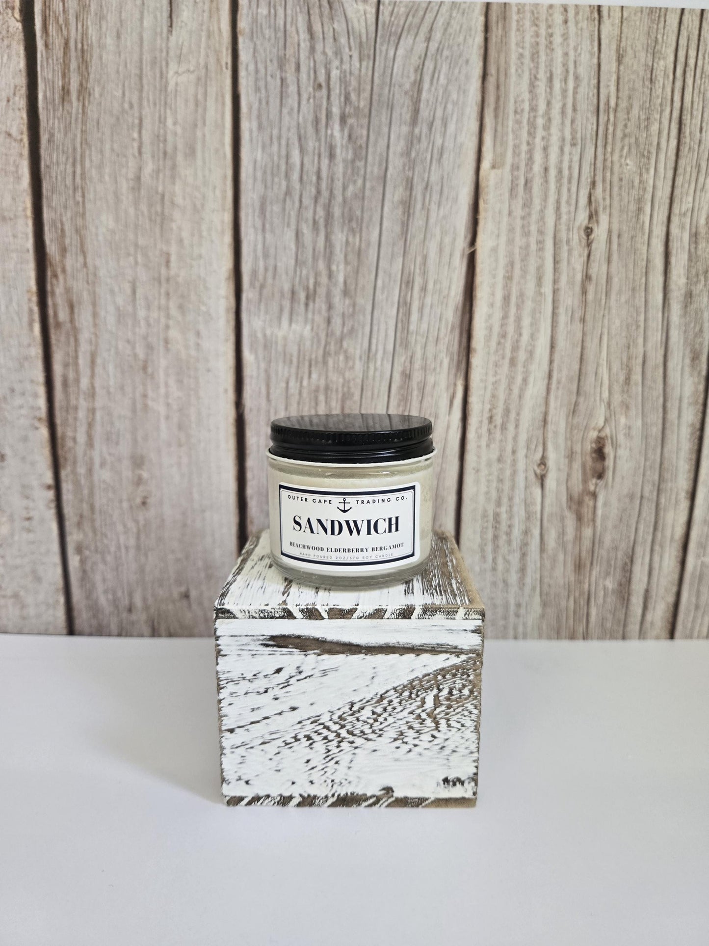 Sandwich Cape Cod Soy Wax Candle: Beachwood, Elderberry & Bergamot Scent
