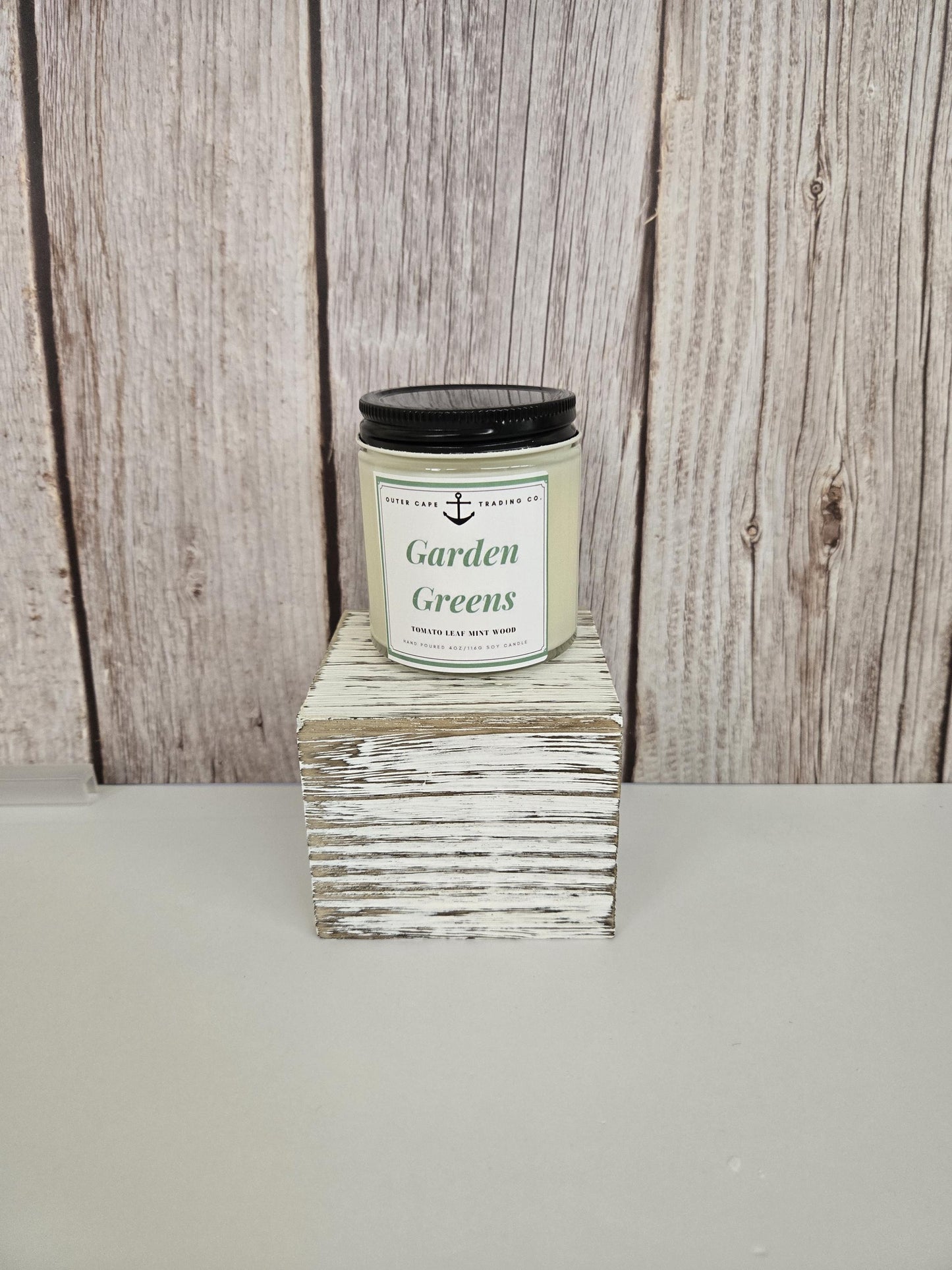 Garden Greens Soy Wax Candle: Tomato Leaf Mint Wood